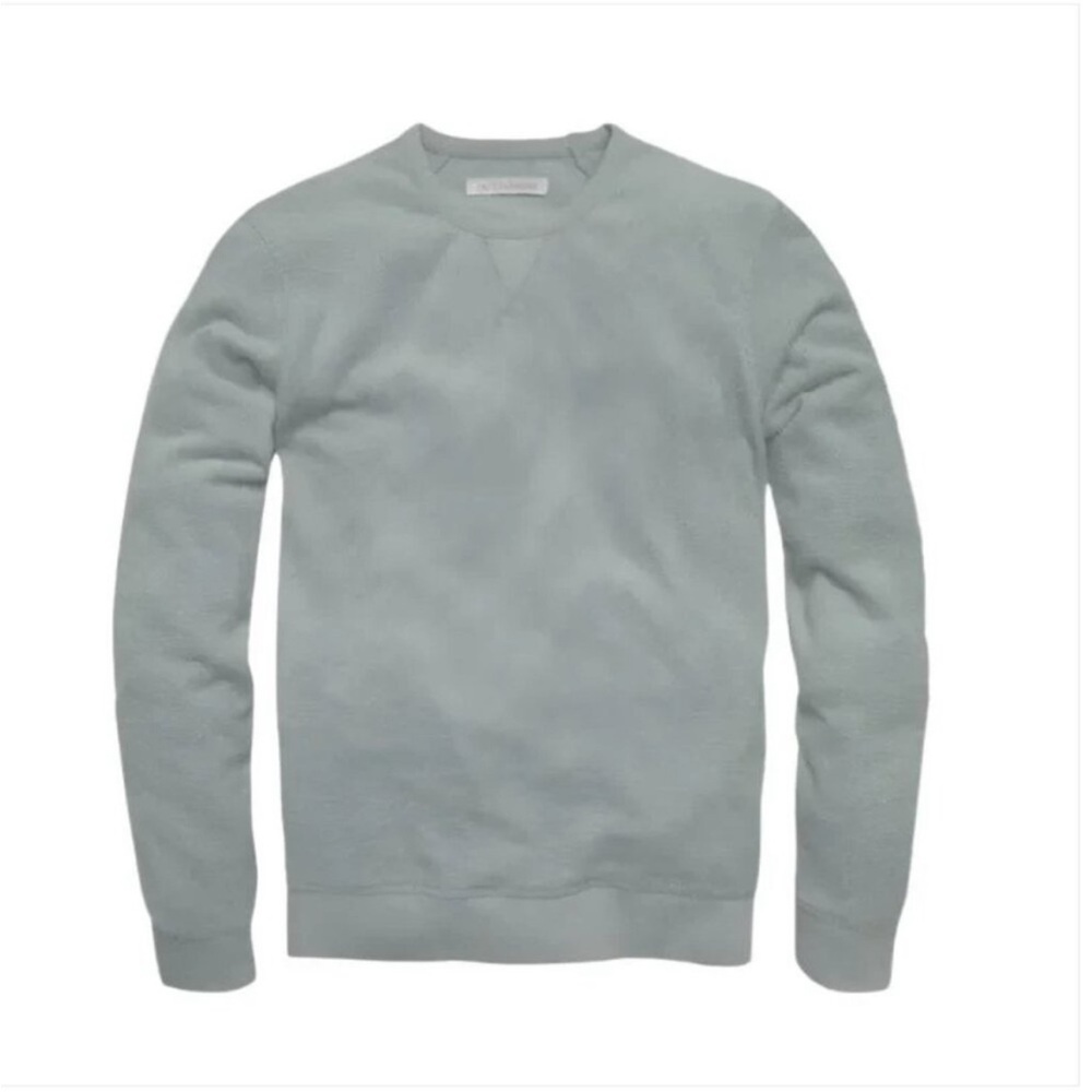 Outerknown Terry Cloth High Tide Pullover Sweater Grey Blue Size Medium